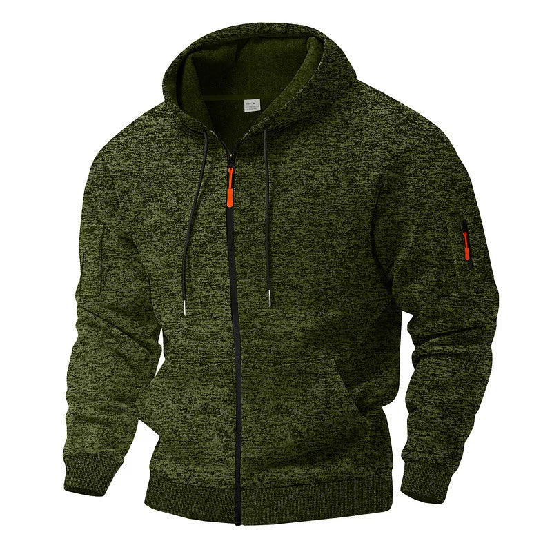 Herren Kapuzen-Hoodie mit Reißverschluss und praktischen Details - 4