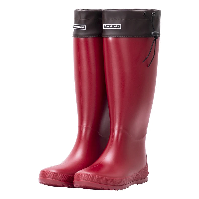 Gummistiefel Damen mit hohem Schaft und praktischem Zugband - 6