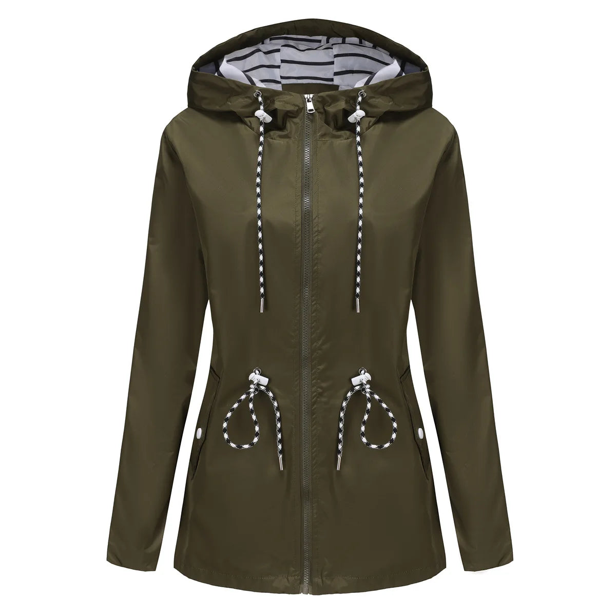 Damenjacke mit Taillenzug und Kapuze - 6