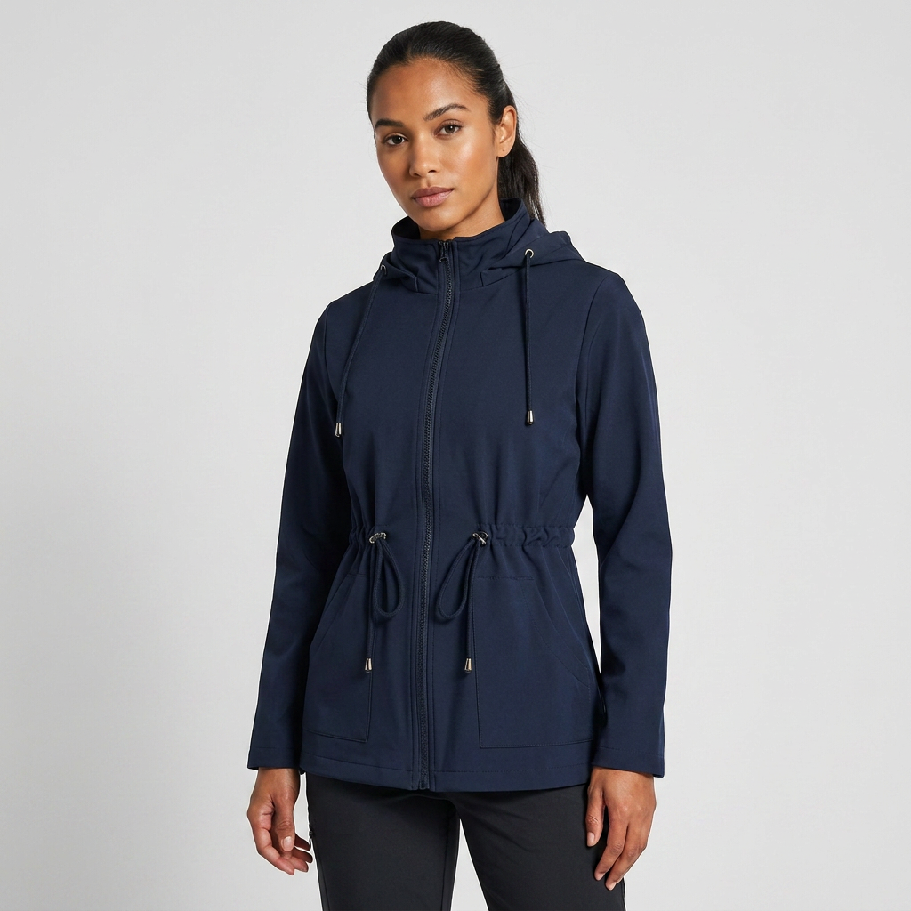 Damenjacke mit verstellbarem Taillenbund und Kapuze - 5