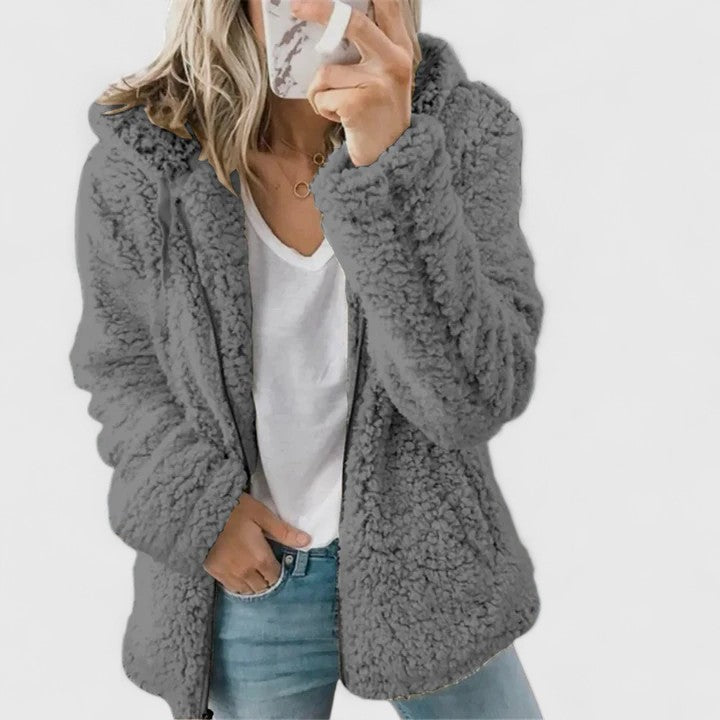 Damenjacke mit Kapuze im kuscheligen Design - 3