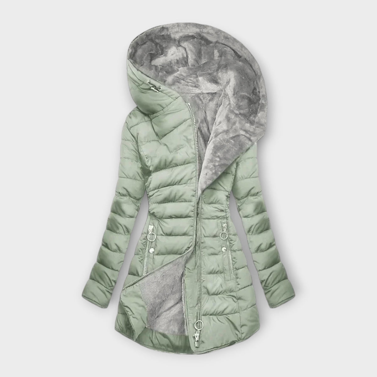 Damenjacke mit Kapuze und figurbetontem Schnitt - 1