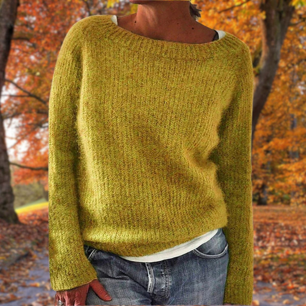 Pullover Damen mit weitem Ausschnitt und lässigem Schnitt - 1