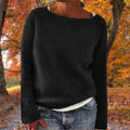 Pullover Damen mit weitem Ausschnitt und lässigem Schnitt - 2