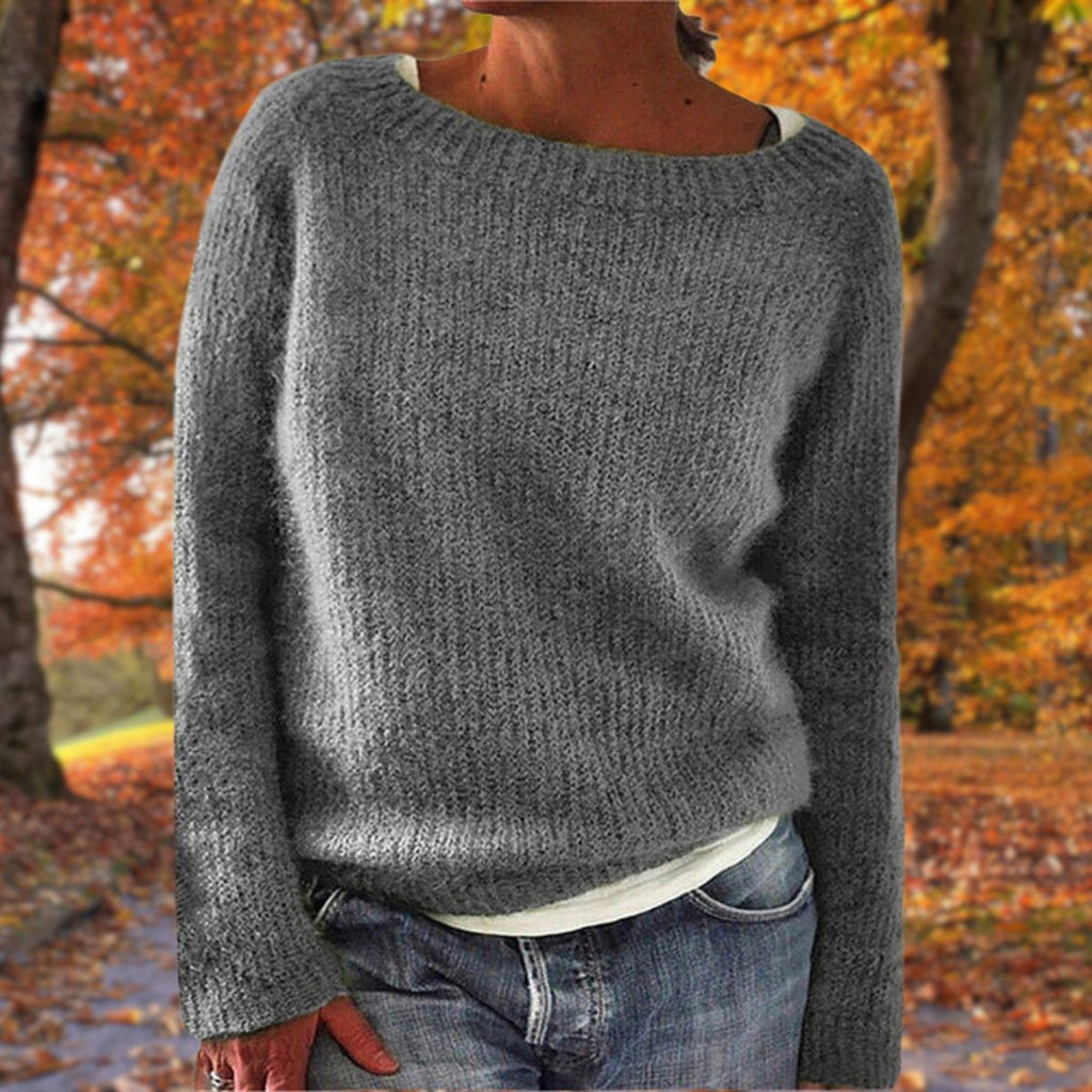 Pullover Damen mit weitem Ausschnitt und lässigem Schnitt - 4