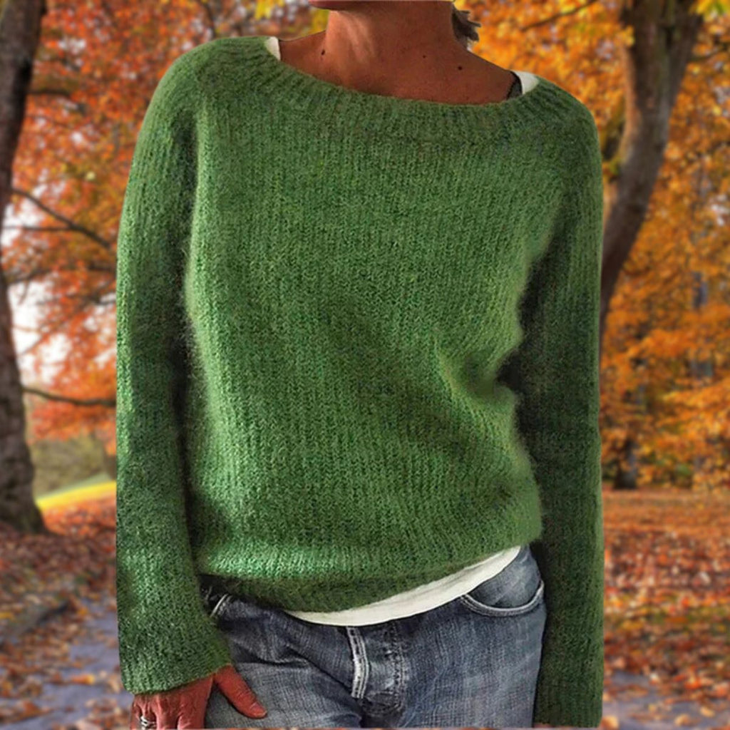 Pullover Damen mit weitem Ausschnitt und lässigem Schnitt - 5