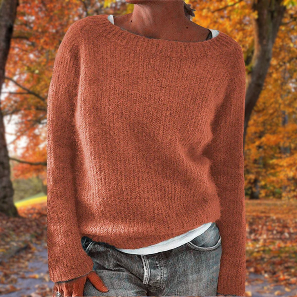 Pullover Damen mit weitem Ausschnitt und lässigem Schnitt - 6