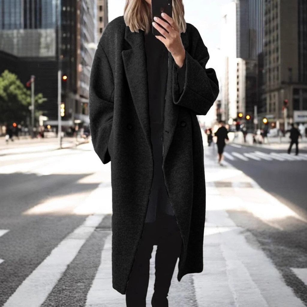Damen Mantel im Oversized-Stil mit doppelter Knopfleiste - 2