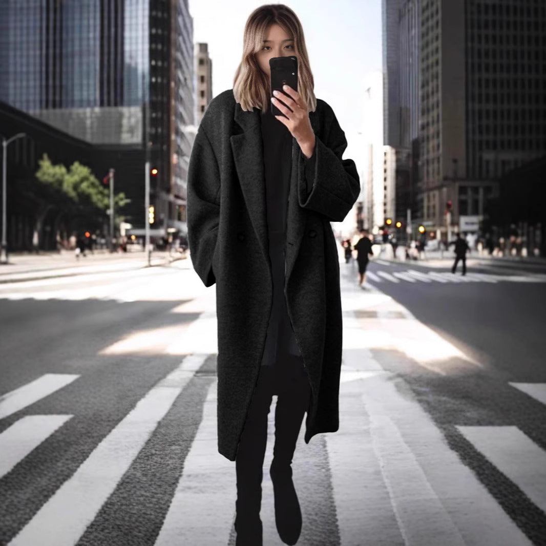 Damen Mantel im Oversized-Stil mit doppelter Knopfleiste - 5