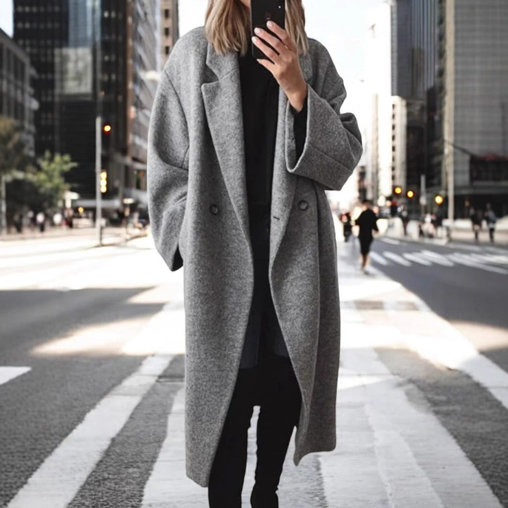 Damen Mantel im Oversized-Stil mit doppelter Knopfleiste - 6