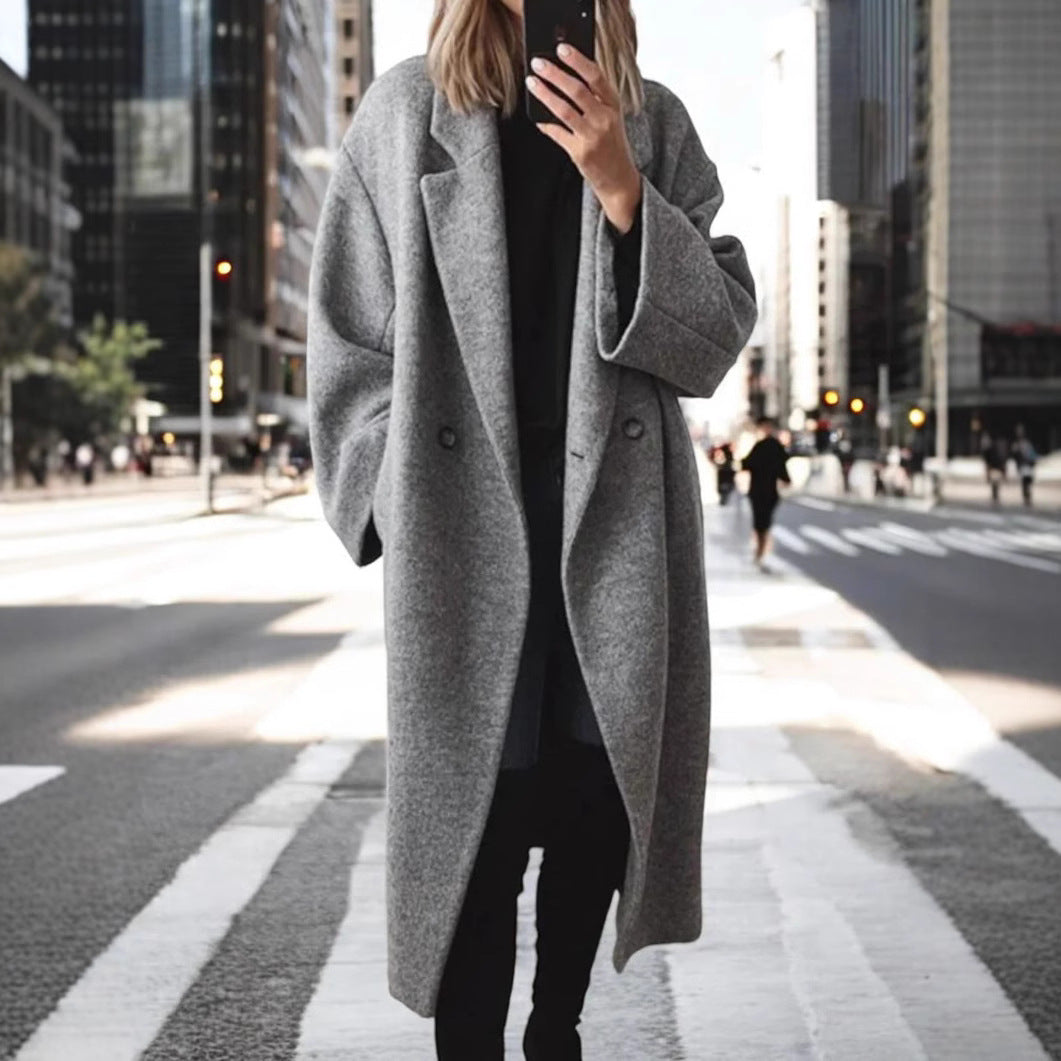 Damen Mantel im Oversized-Stil mit doppelter Knopfleiste - 6