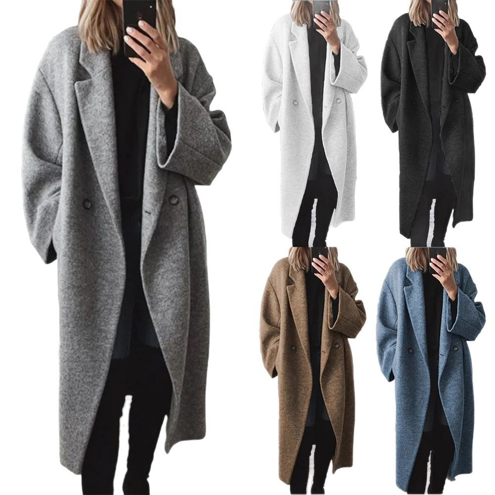 Damen Mantel im Oversized-Stil mit doppelter Knopfleiste - 8