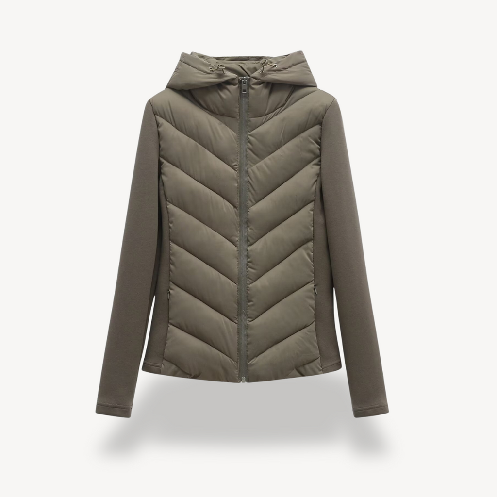Damenjacke mit Kapuze und Chevron-Schnitt - 2