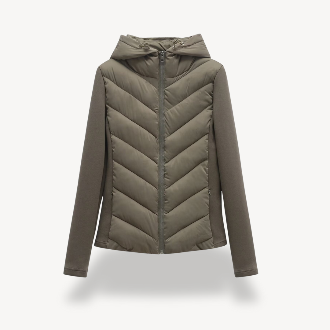 Damenjacke mit Kapuze und Chevron-Schnitt - 2
