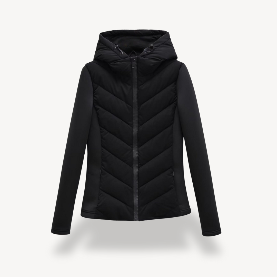 Damenjacke mit Kapuze und Chevron-Schnitt - 3