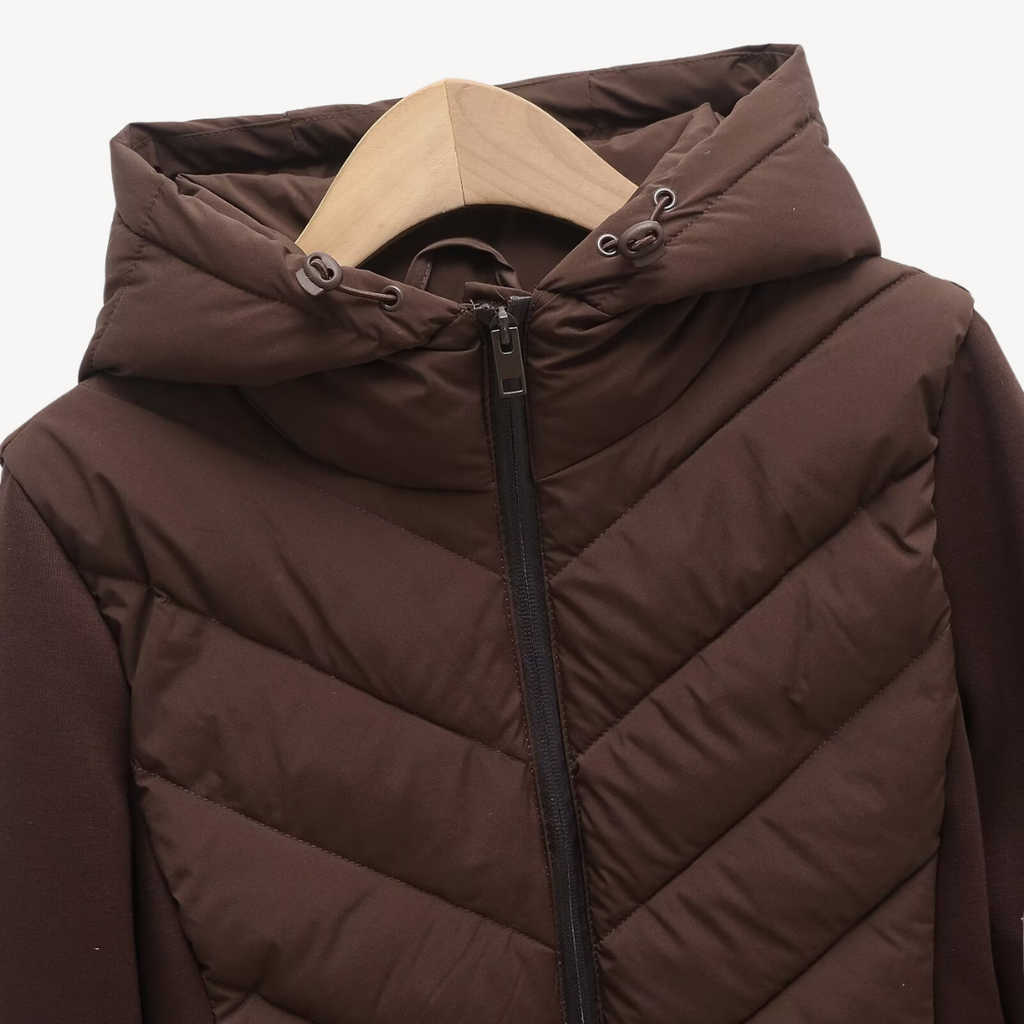 Damenjacke mit Kapuze und Chevron-Schnitt - 6