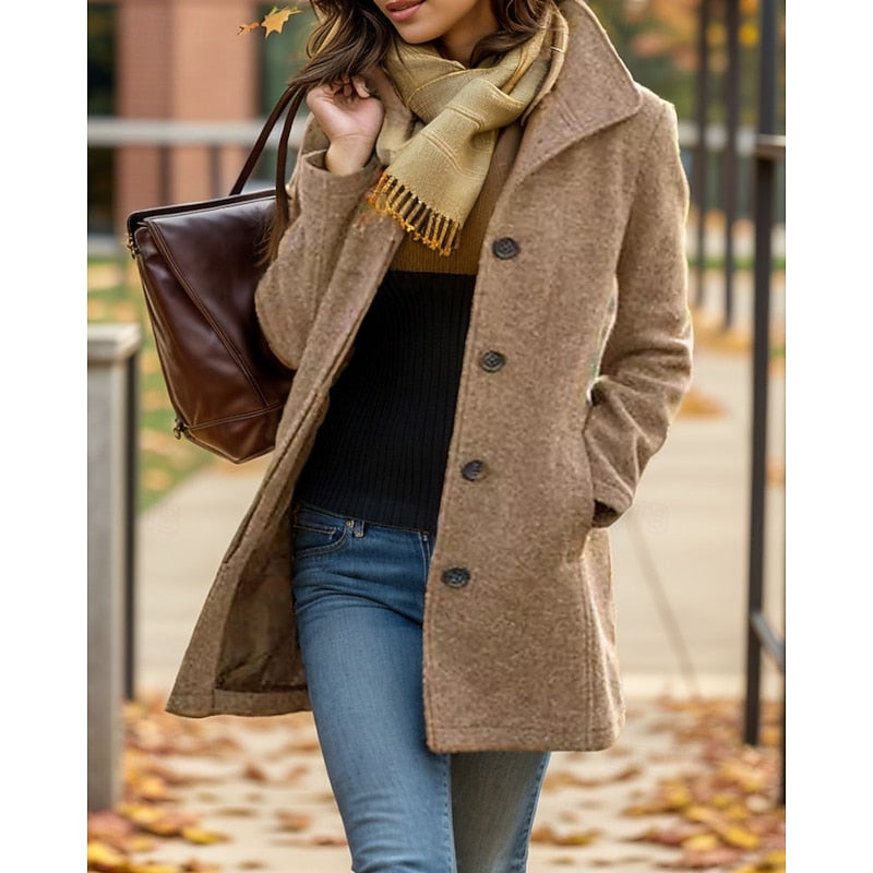 Damenmantel mit taillierter Silhouette und praktischen Taschen - 2