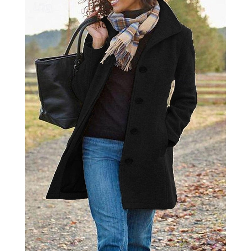 Damenmantel mit taillierter Silhouette und praktischen Taschen - 5