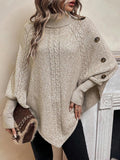 Pullover Damen mit Stehkragen und Knopfdetails - 2