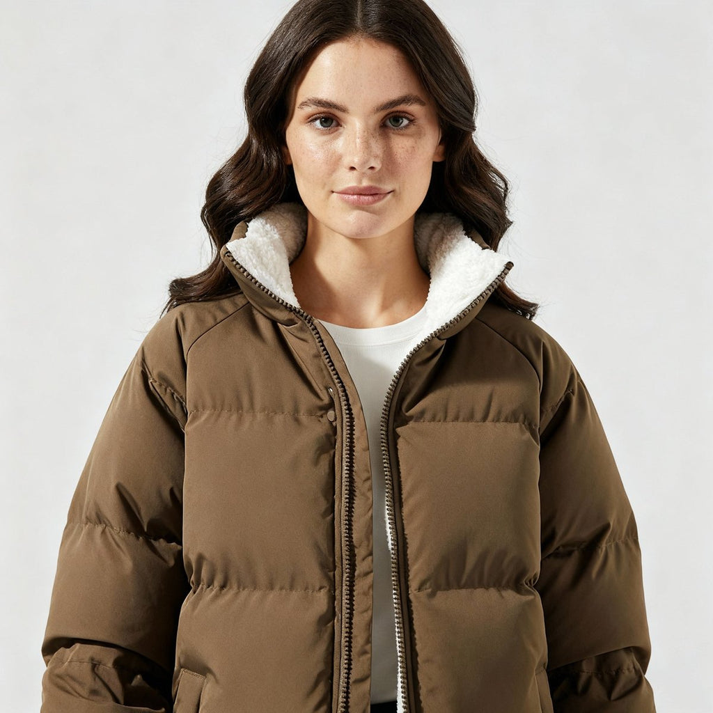 Winterjacke Damen mit Kapuze und weicher Fütterung - 5