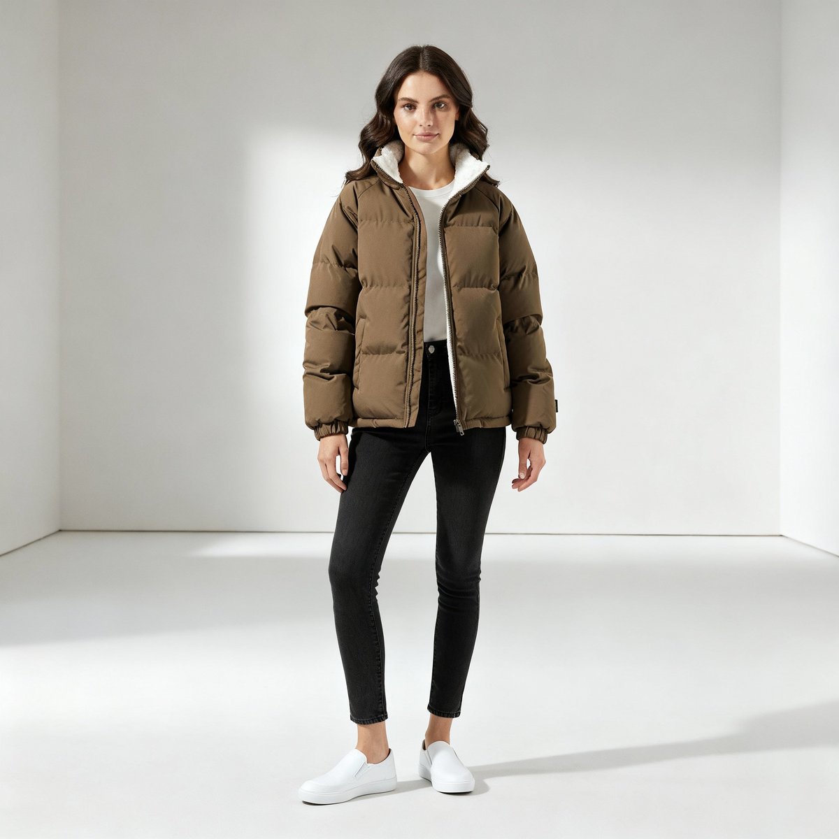 Winterjacke Damen mit Kapuze und weicher Fütterung - 6
