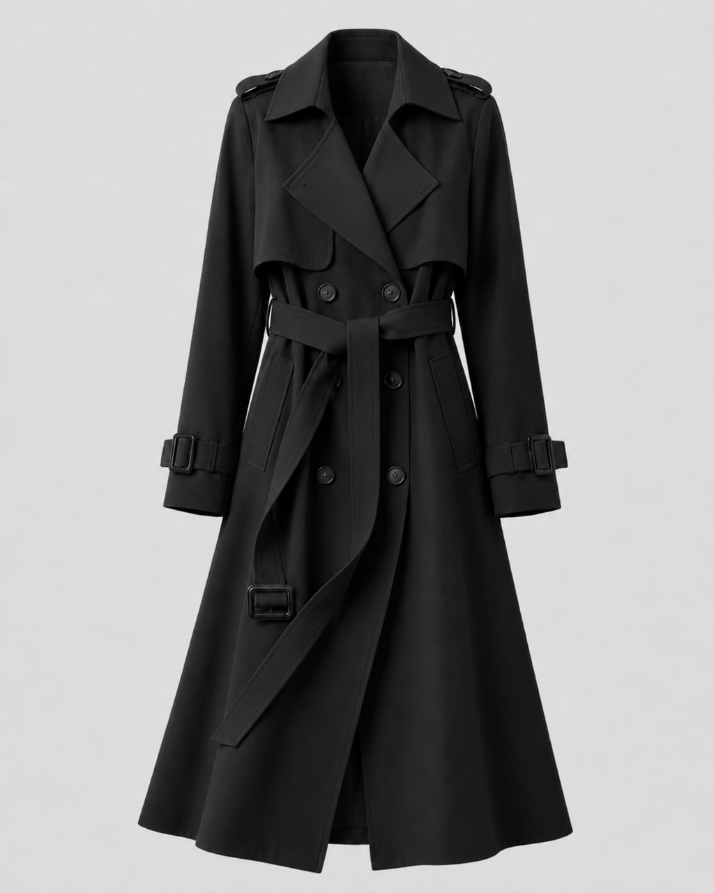 Trenchcoat Damen mit doppelter Knopfleiste und verstellbarem Gürtel - 7