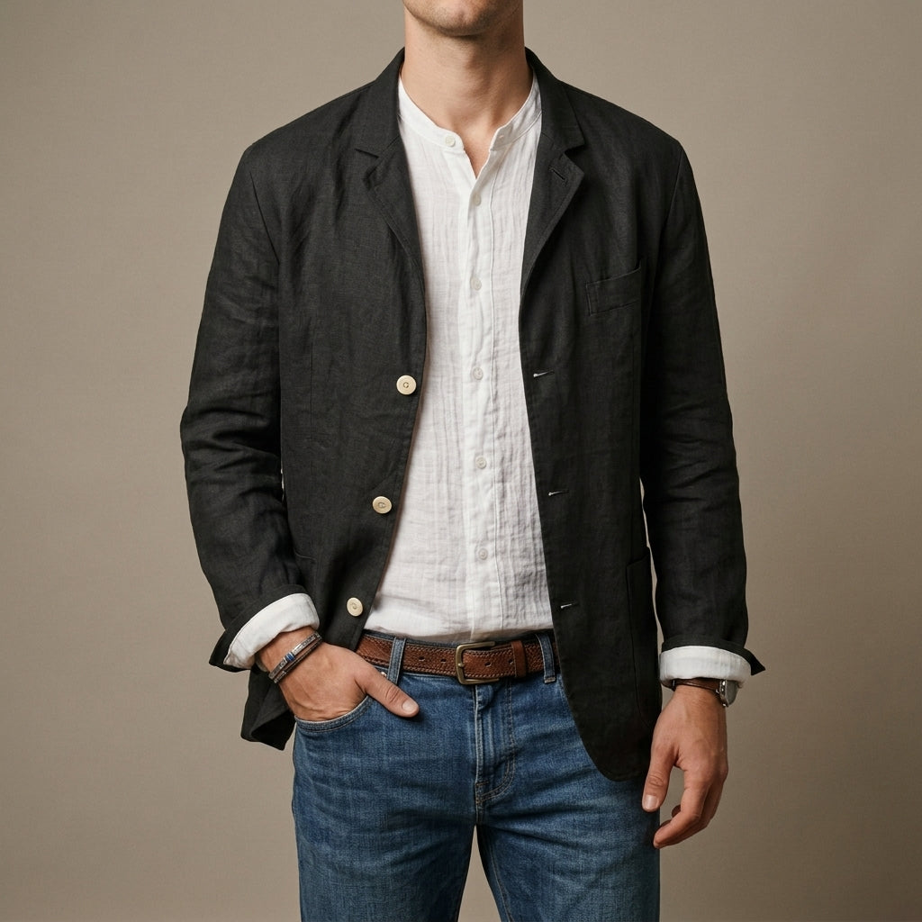 Herrenblazer mit lockerer Passform und eleganten Details - 1