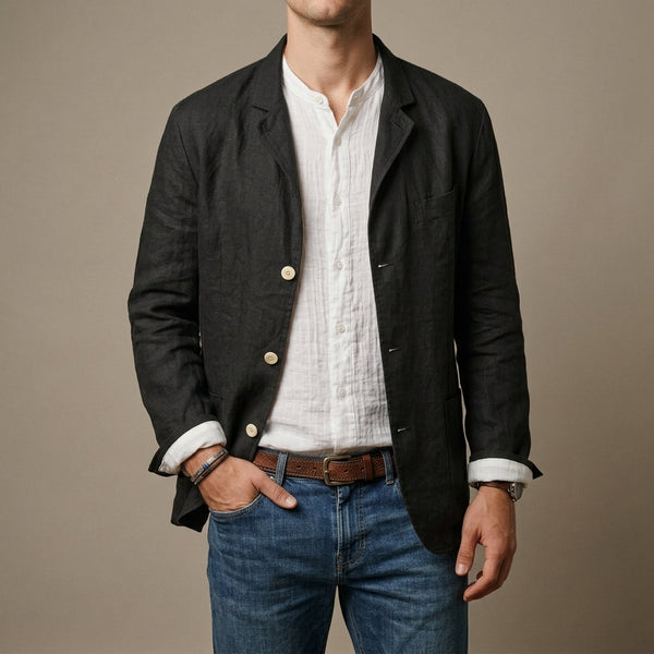 Herrenblazer mit lockerer Passform und eleganten Details - 1
