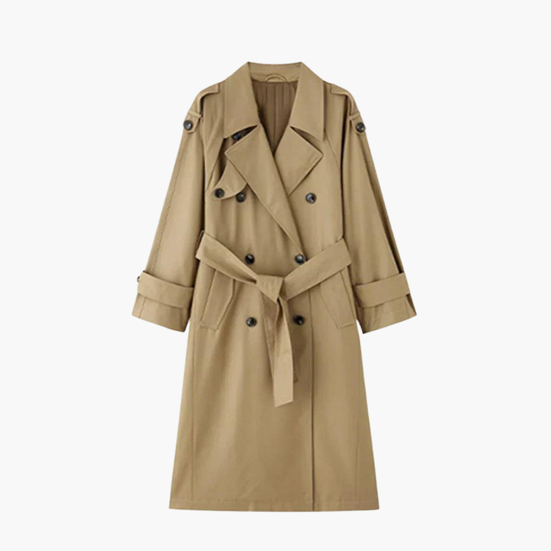 Trenchcoat Damen mit taillierter Silhouette und breitem Kragen - 1