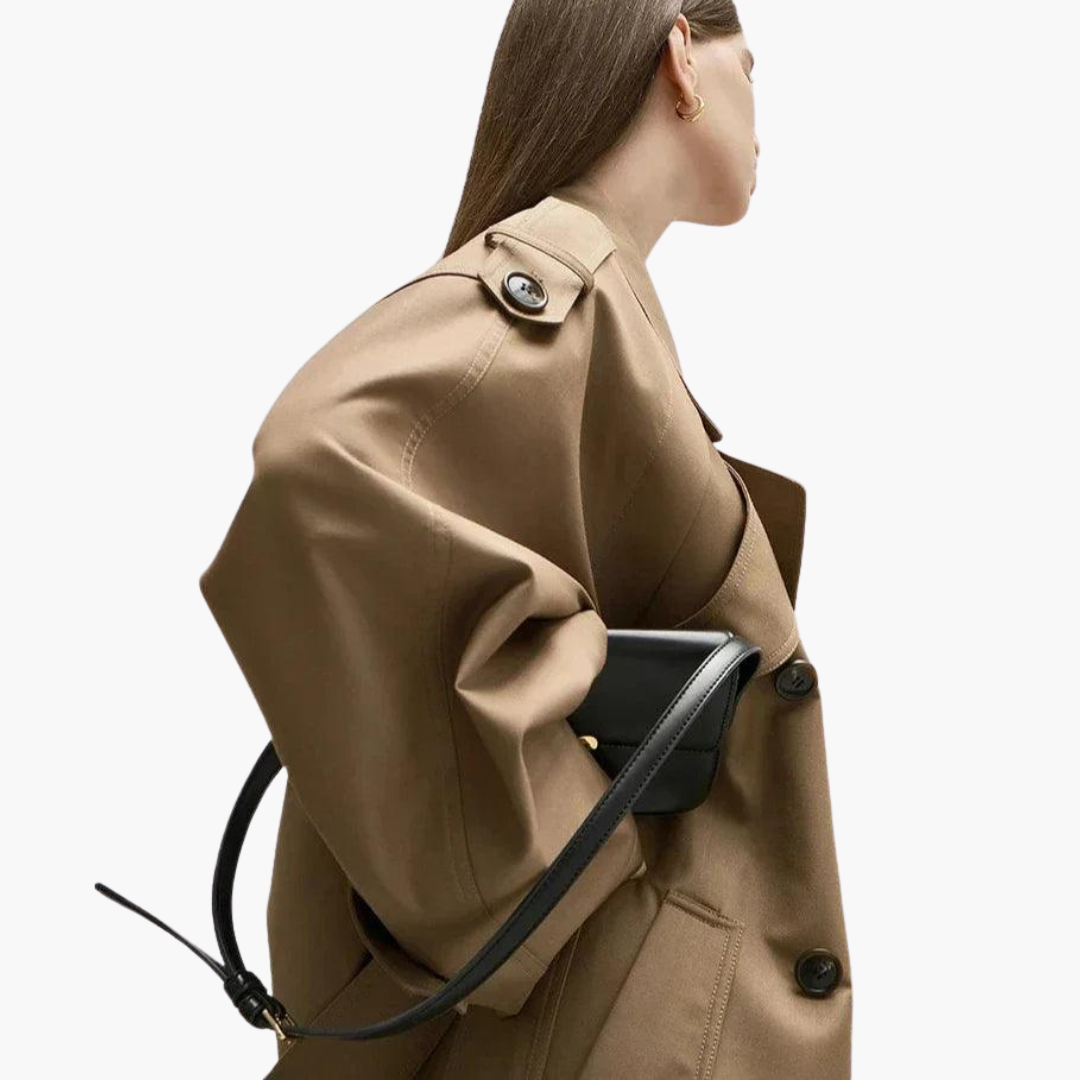 Trenchcoat Damen mit taillierter Silhouette und breitem Kragen - 2