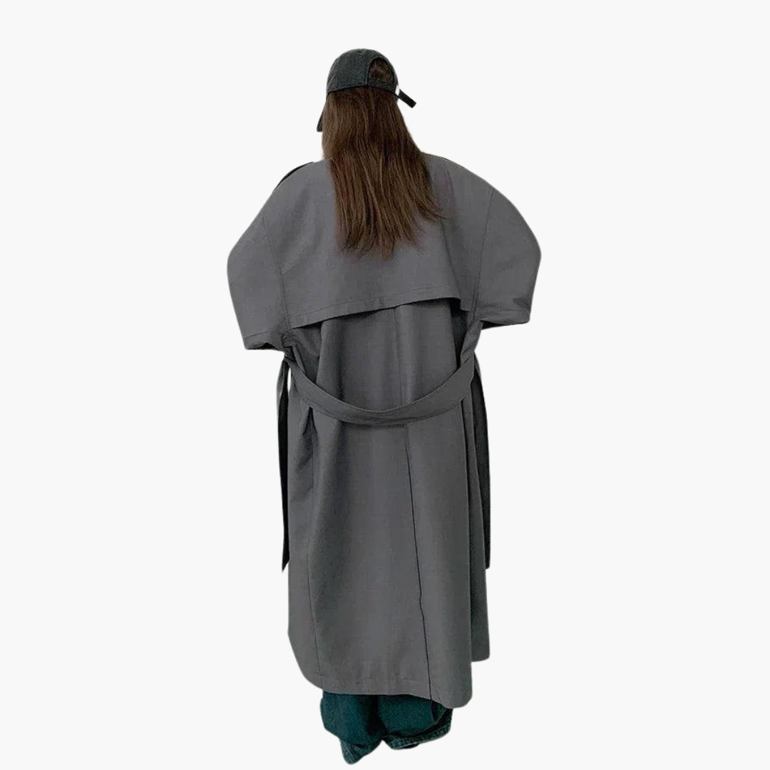Trenchcoat Damen mit taillierter Silhouette und breitem Kragen - 4