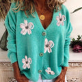 Cardigan Damen mit V-Ausschnitt und Knopf-Details - 1