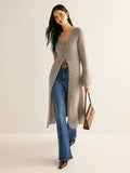 Cardigan Damen mit V-Ausschnitt und Knopf-Details - 1