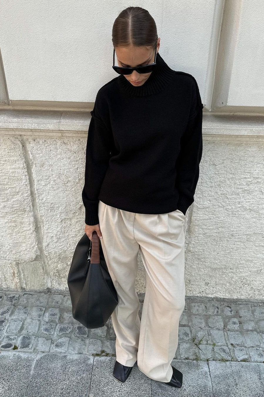 Pullover Damen mit hohem Stehkragen und lässiger Passform - 9