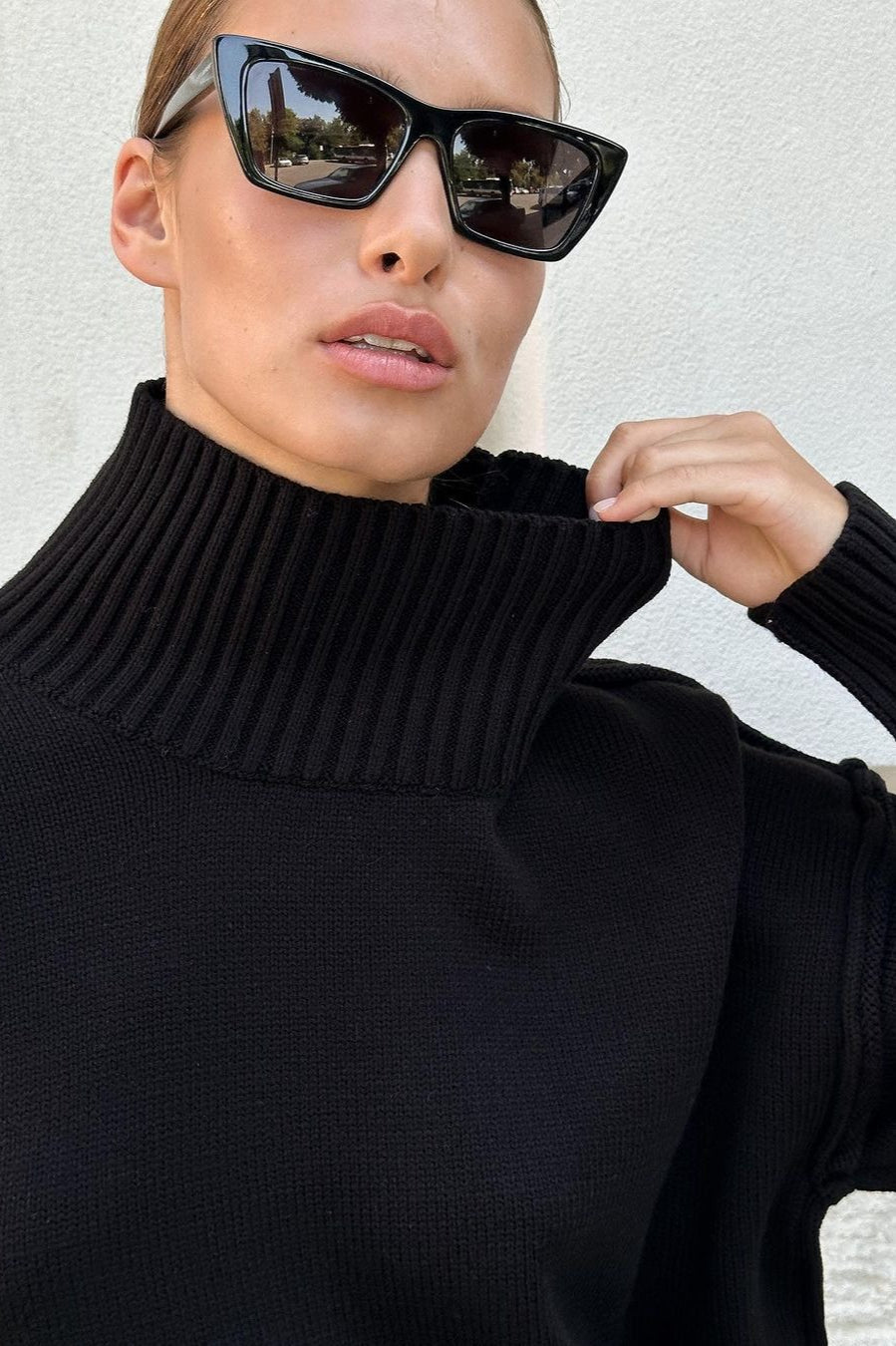 Pullover Damen mit hohem Stehkragen und lässiger Passform - 10