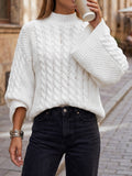 Pullover Damen mit hohem Kragen und weitem Schnitt - 1