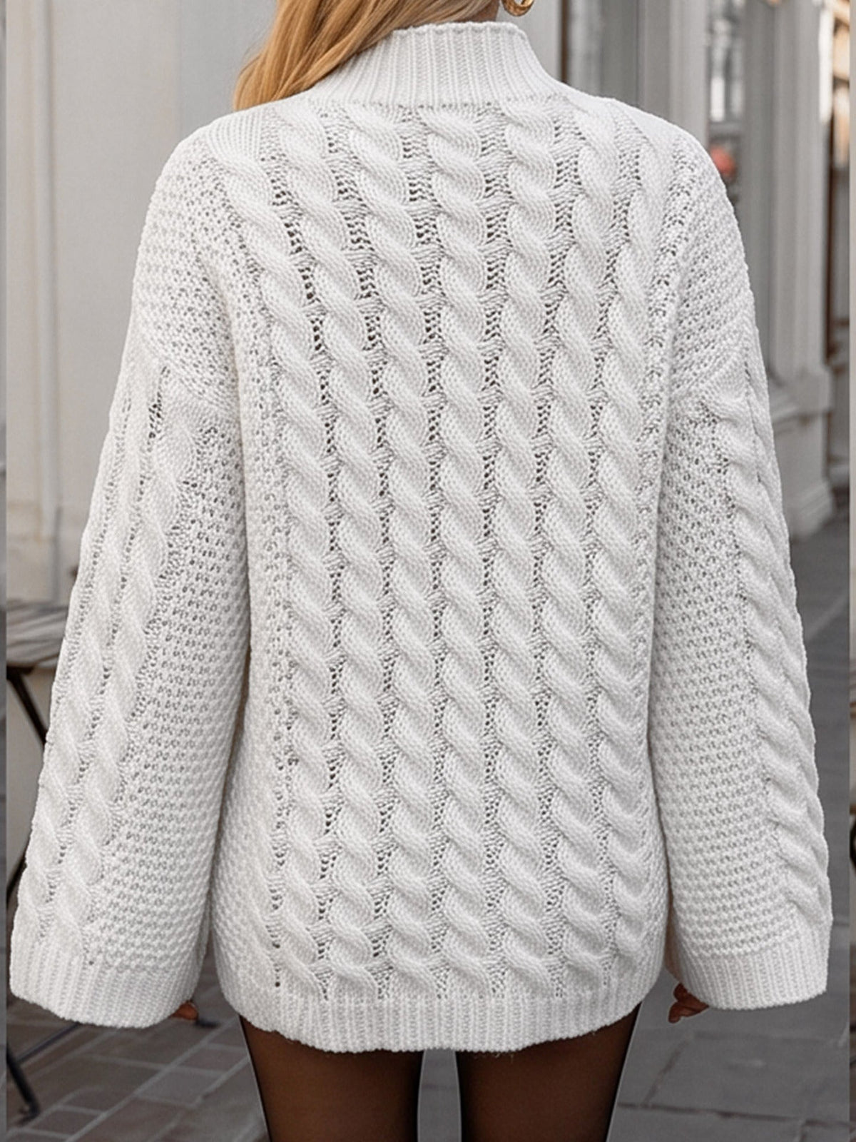 Pullover Damen mit hohem Kragen und weitem Schnitt - 5