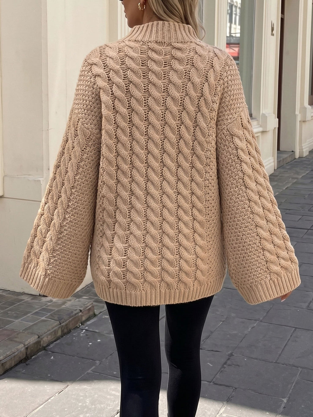 Pullover Damen mit hohem Kragen und weitem Schnitt - 14
