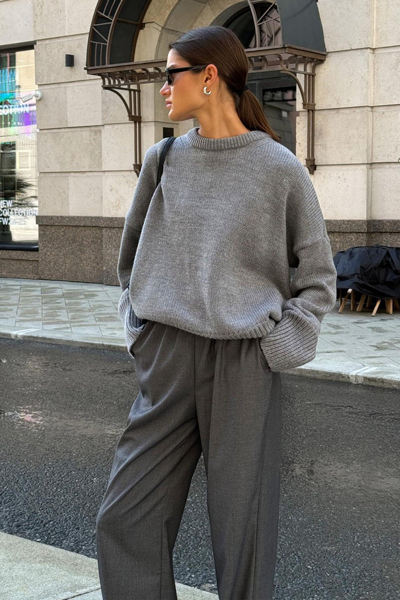 Pullover Damen mit lockerer Passform und Rundhalsausschnitt - 2