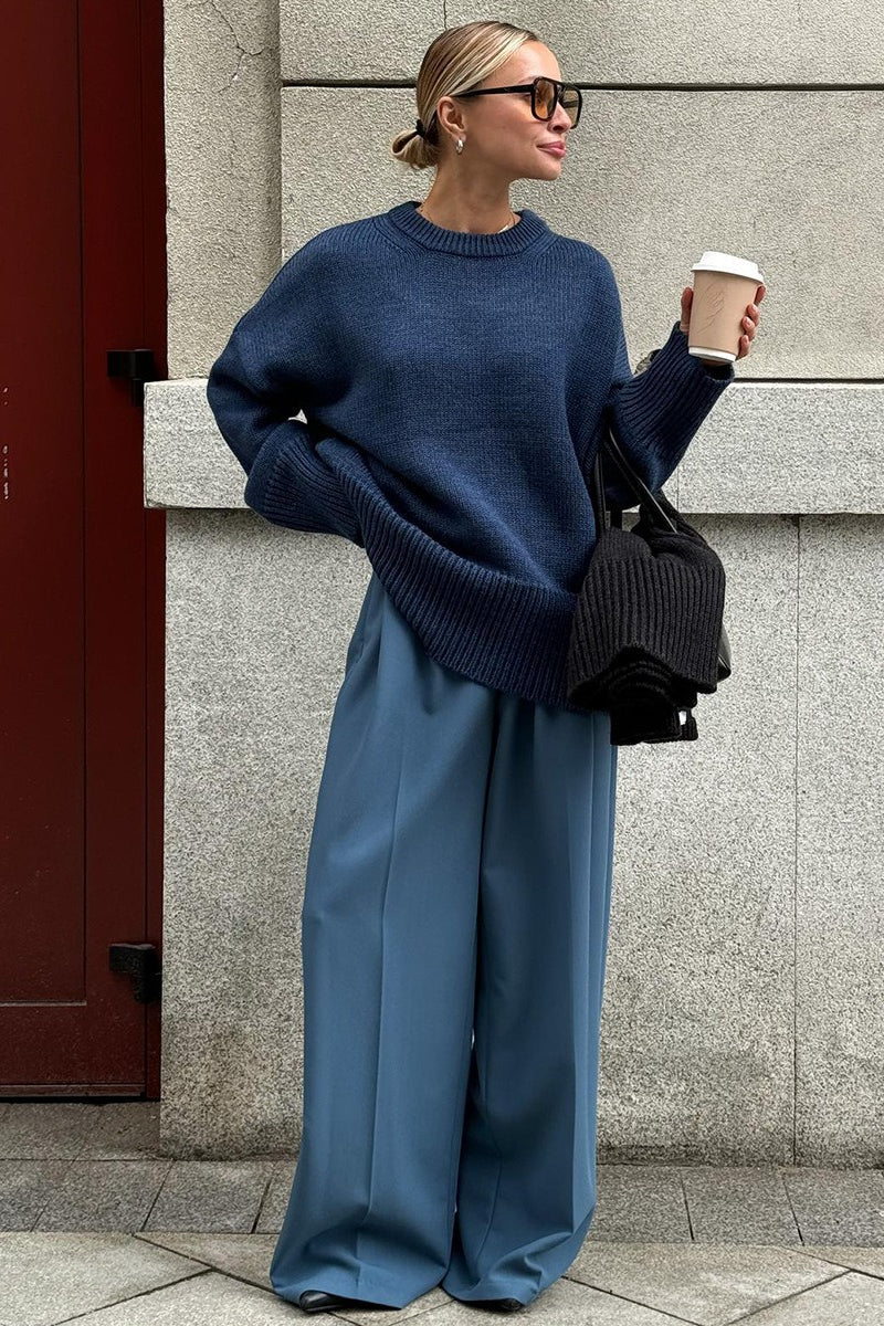 Pullover Damen mit lockerer Passform und Rundhalsausschnitt - 6