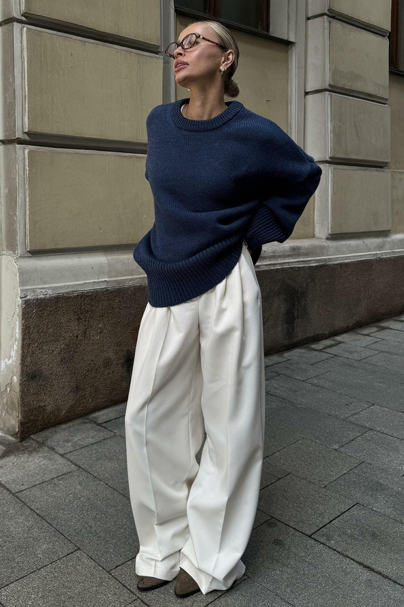 Pullover Damen mit lockerer Passform und Rundhalsausschnitt - 10