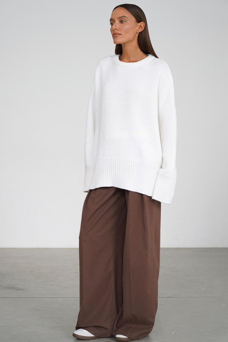 Pullover Damen mit lockerer Passform und Rundhalsausschnitt - 13