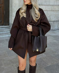 Damen Jacke mit Gürtel und weitem Schnitt - 1