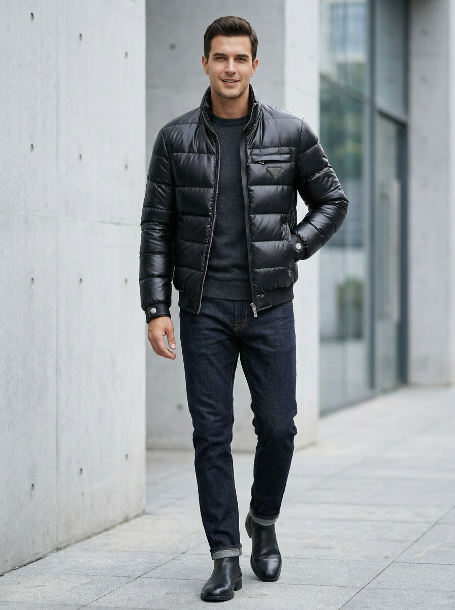 Herrenjacke mit sportlichem Schnitt und praktischen Taschen - 1