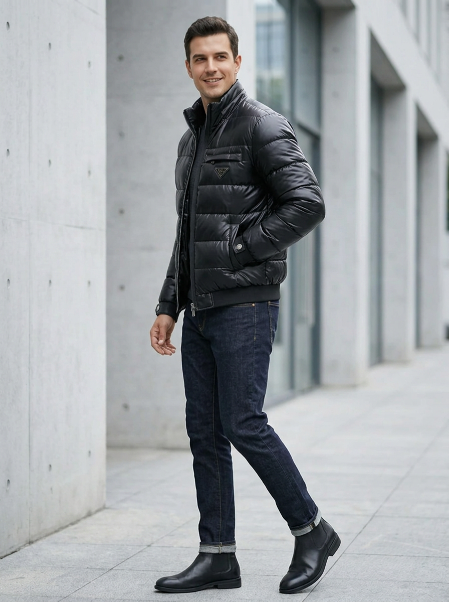 Herrenjacke mit sportlichem Schnitt und praktischen Taschen - 2