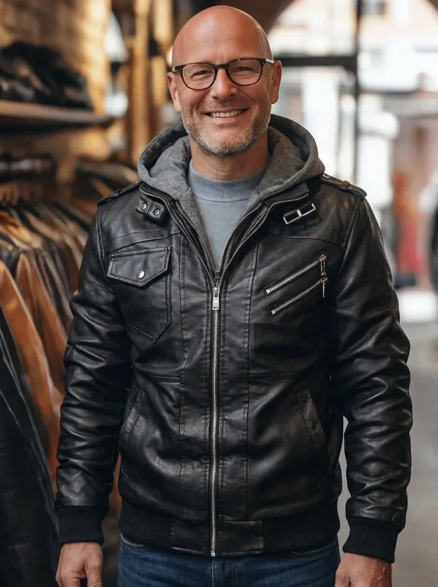 Herrenjacke mit Kapuze und modernem Schnitt - 1
