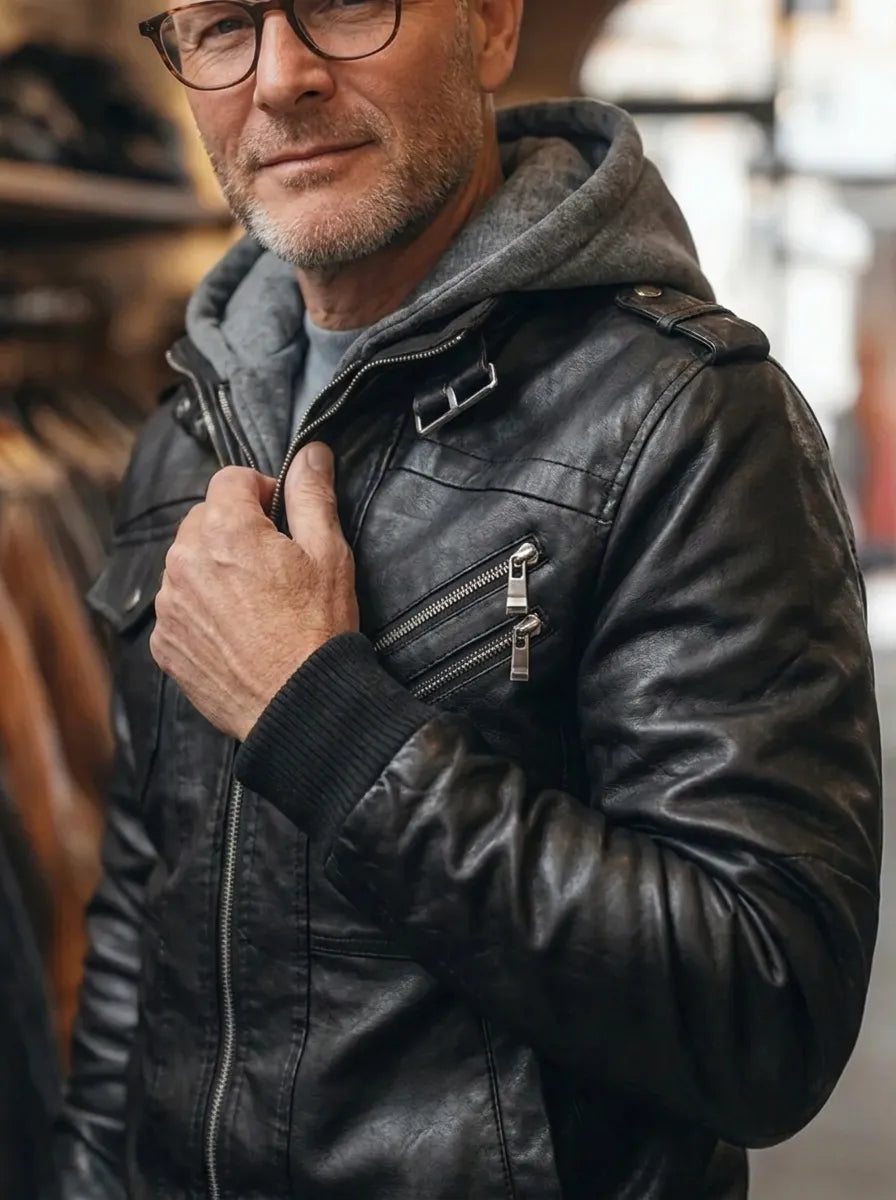 Herrenjacke mit Kapuze und modernem Schnitt - 3