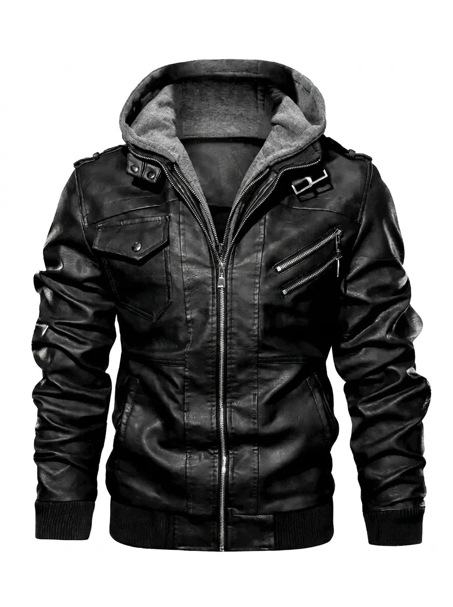 Herrenjacke mit Kapuze und modernem Schnitt - 4