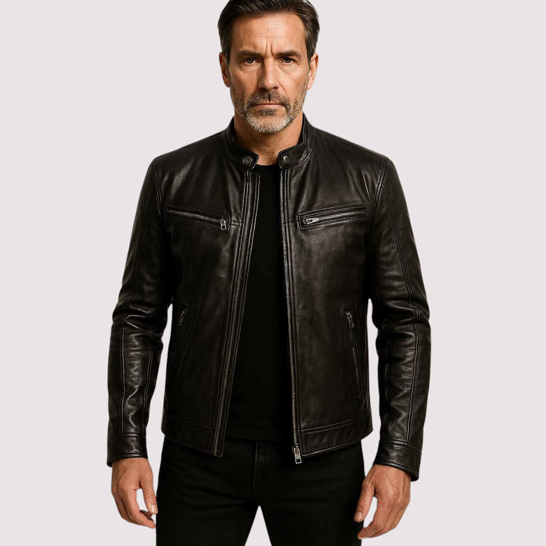 Moderne Herrenjacke mit klassischem Schnitt und markantem Kragen - 1