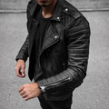 Moderne Herren Lederjacke mit markanten Details - 1